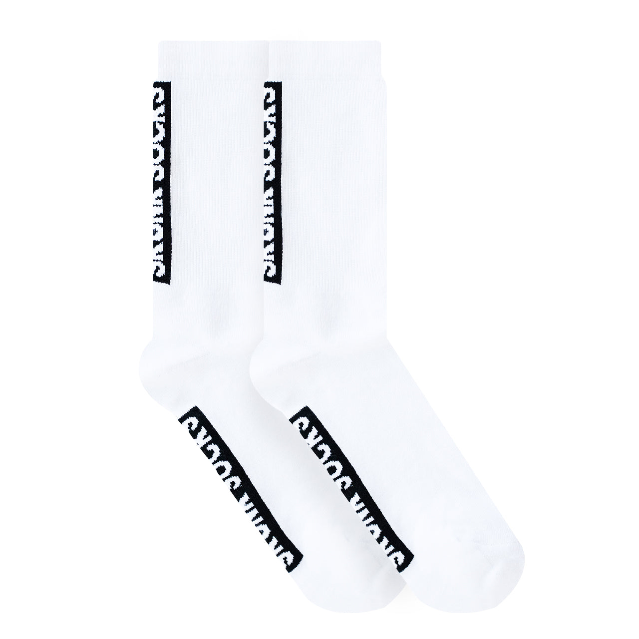 Calcetines deportivos con estampado de marca Skunk Socks vista lateral estirado