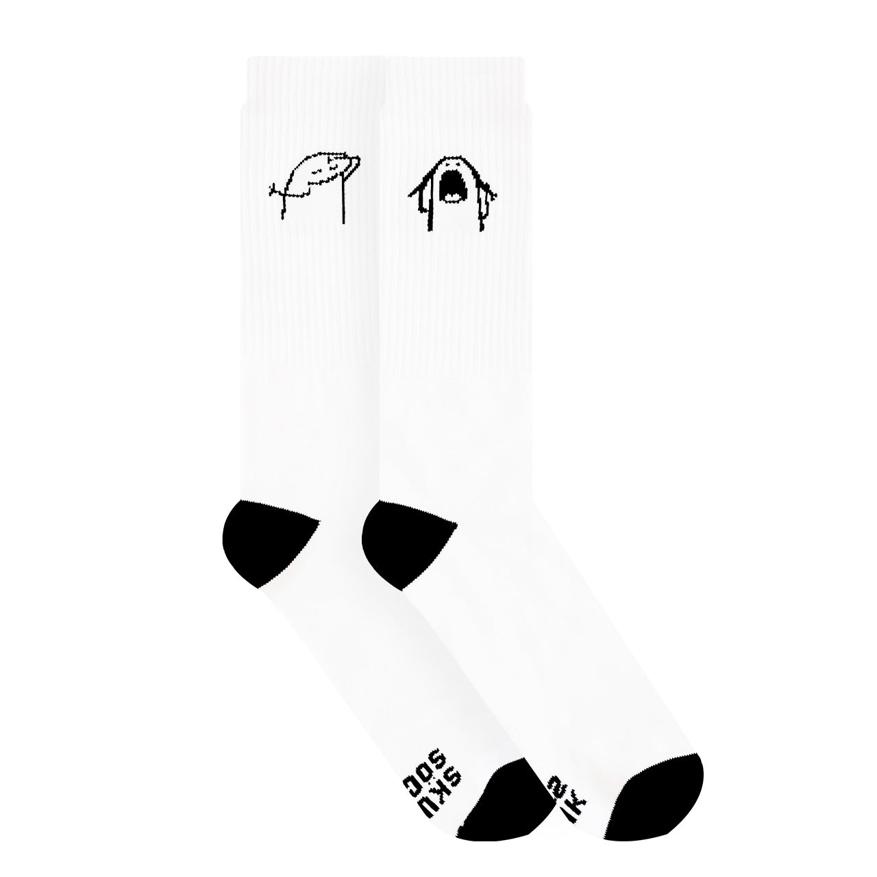 Calcetines deportivos con estampado de dibujo tóxica marca Skunk Socks vista lateral estirado